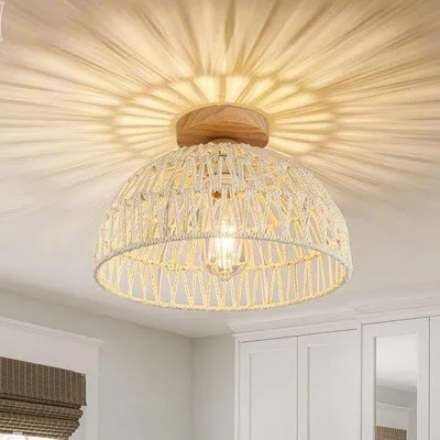 Produktbild von Plafondlamp in vintage landelijke Stil für Schlafzimmer, Flure und Restaurants - Beige