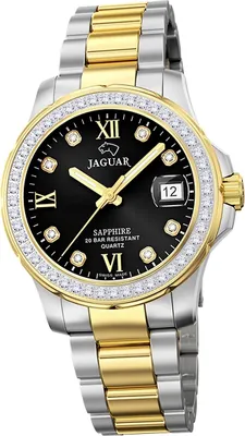 Produktbild von Jaguar Damen Uhr Analog Luxus Edelstahl Armbanduhr Executive silber gold D2UJ893/4