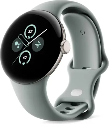 Produktbild von Google Pixel Watch 2 Smartwatch, Gold Hazel, WiFi, AMOLED 320 ppi, Wear OS 4.0, 5 ATM, Aluminium, Breite: 41 mm, Höhe: 41 mm, Tiefe: 12.3 mm, Herzfrequenzmessung, Hauttemperaturmessung, Stressmanagement, Android-kompatibel, 24 Std. Akkulaufzeit, Notruffunktion