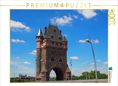 Produktbild von CALVENDO Puzzle Das Nibelungentor über dem Rhein | 1000 Teile Lege-Größe 64x48cm Foto-Puzzle für glückliche Stunden