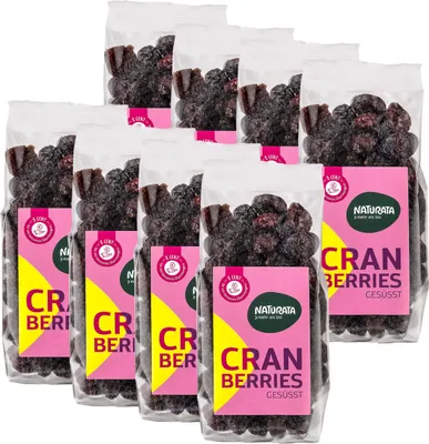 Produktbild von Cranberries, getrocknet und gesüßt, 8 x 100 g