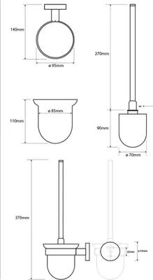 Productafbeelding van X-ROUND, witte toiletborstel, melkglas, mat wit