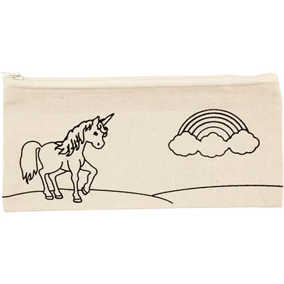 Produktbild von Creativ Company Federmäppchen, Einhorn, Größe 21x9 cm, 245 g, hell natur, 1 Stück
