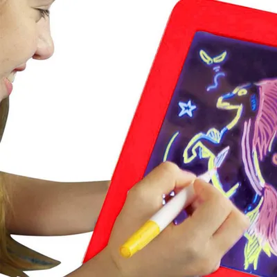Produktbild von Zauber LED Schreibbrett 3D, künstlerisches kreatives Pad mit Pinsel, tragbares High-Tech-Zeichenbrett der Kinder