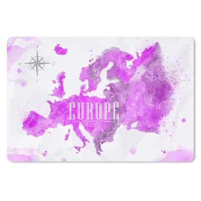 Produktbild von MuchoWow® Mauspad Mousepad Weltkarte - Europa - Farben 27x18 cm - Mousepads - Maus Mat - Pad - Mausunterlage - Büroartikel - Desk Matten