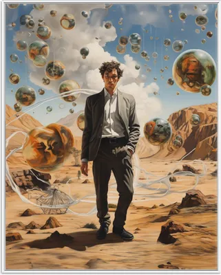 Produktbild von Wallario Wandbild Reflektionen der Zeit, Größe: 40,30 x 50,30 cm, Poster mit weißem Aluminiumrahmen