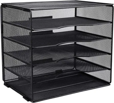 Produktbild von Ibenzoa® Robuster Metall-Dokumenten-Organizer, 5 Fächer – stabile Akten- und Magazinablage für Dokumente, Zeitschriften & Bürobedarf