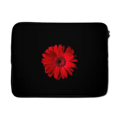 Produktbild von MuchoWow® Laptop Hülle 17 Zoll Laptoptasche Blume - Rot - Makro - Zipper - Schutzabdeckung