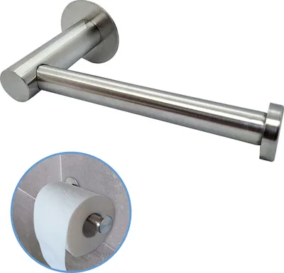Produktbild von Sanics WC-Rollenhalter ohne Bohren - Toilettenpapierhalter selbstklebend - WC-Papierhalter - Klopapierhalter Silber Edelstahl