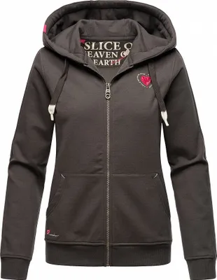 Produktbild von Navahoo Damen Hoodie Sweatjacke Kapuzen Jacke Sweater Pullover Cremetörtchen Dunkel Grau Gr: 34 - XS