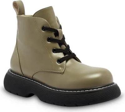 Produktbild von Kampfstiefel Damenschuhe Stiefel Warme Stiefeletten Halbstiefel Verdara Schwarz Grün Gr.37