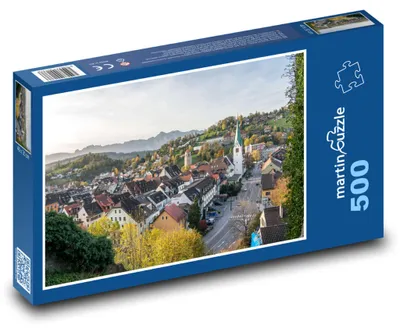 Obrázek produktu pro Puzzle 500 Feldkirch v Podhůří Alp - martinpuzzle