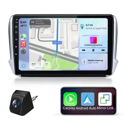 Produktbild von Hexinex 2+64GB Android Autoradio Carplay Für Peugeot 208/2008 2012-2018 GPS Navi WIFI BT CarPlay SWC FM RDS DSP 2DIN DAB+