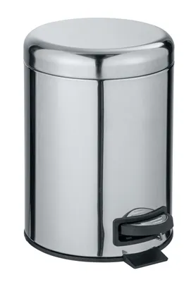 Produktbild von WENKO Tret Müll Eimer 5L Abfall Tret Eimer Kosmetik LEMAN Edelstahl Bad Gäste WC