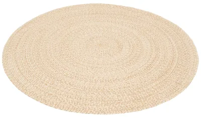 Produktbild von Naturfaser Teppich Handgefertigt Jute Meliert Rund, Größe:120 cm Rund, Farbe:Beige