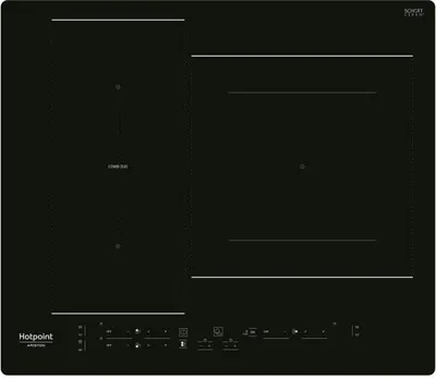 Image de Table de cuisson induction Hotpoint HB2760BNE, 3 zones, 60cm, 7200W, Zone modulable, Noir