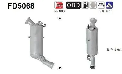 Produktbild von AS FD5068 Dieselpartikelfilter Rußpartikelfilter DPF passend für MERCEDES-BENZ C-Klasse Limousine (W204) Abgasanlage Diesel