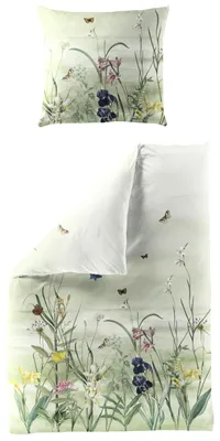 Produktbild von Bierbaum Bettwäsche grün 1x 135x200 cm + 1x 80x80 cm