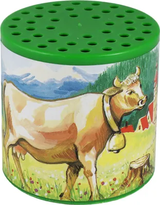 Produktbild von Tierstimmen Geräuschdose Kuh Alpenkuh Muh Dose grün