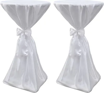 Produktbild von 2 x Tischhusse Stehtischhusse weiß 70 cm