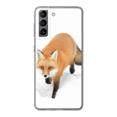 Produktbild von MuchoWow® Handyhülle Schutzhülle Hülle für Samsung Galaxy S21 Fuchs - Schnee - Winter Silikon Softcase Handy Hülle - Softcase