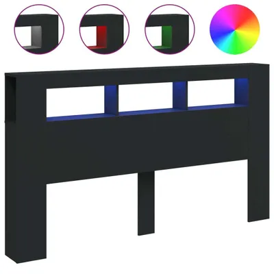 Produktbild von LED-Kopfteil Schwarz 180x18,5x103,5 cm Holzwerkstoff