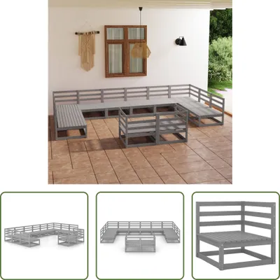 Produktbild von The Living Store 12-tlg. Garten-Lounge-Set Massivholz Kiefer