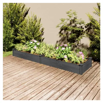 Produktbild von Hochbeet mit Einsatz Grau 240x60x25 cm aus Tannenholz