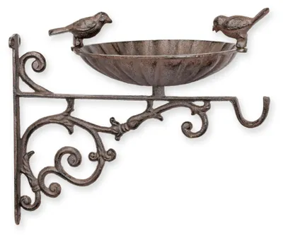 Produktbild von Vogelbad Vogeltränke Gusseisen braun Replikat Retro Design Dekoration