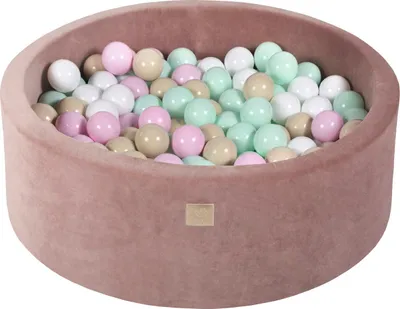 Produktbild von Ballenbak VELVET Beige - 90x30 incl. 200 ballen - Pastel Roze, Mint, Wit, Beige