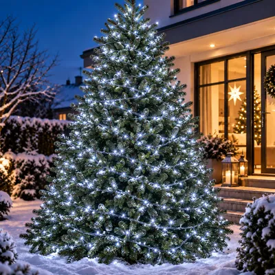 Produktbild von 500'er LED Lichterkette Weihnachtsbeleuchtung Innen und Außen Kaltweiß