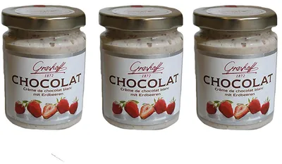 Image de Grashoff Chocolat Blanc Fraises au chocolat blanc 250ml paquet de 3