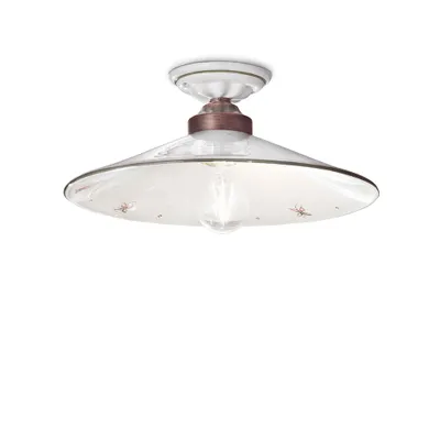 Zdjęcie produktu dla Asti Klasyczna Lampa Sufitowa Żelazna I Ceramiczna Czarna Cieniowana Miedziana Ozdobiona Zielonym Drutem