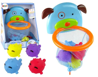 Produktbild von Leantoys Badespielzeug Mini Basketball Hund Gummifisch