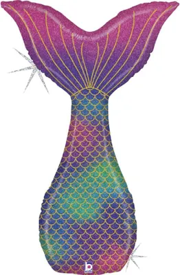 Produktbild von Shape Folienballon "Glitter Mermaid Tail" Holo | 117 cm