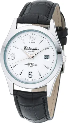 Produktbild von Eichmüller Herrenarmbanduhr Ø 38mm Edelstahl silbern Datum Lederband