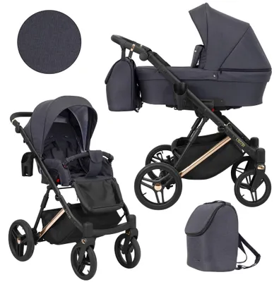 Produktbild von Kinderwagen Kunert Lazzio Premium 2in1 - Kupferfarbene Rahmen - Farbe: Anthrazit
