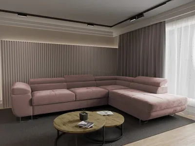 Produktbild von 4ALLHOME Ecksofa Luna mit Schlaffunktion, Couch, Sofa mit Bettkasten, Eckcouch, L-Form Seite: Rechts, Monolith 62 Lavender