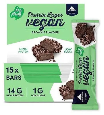 Produktbild von Multipower Vegan Protein Layer Bar 15x 55g - Peanut Butter
