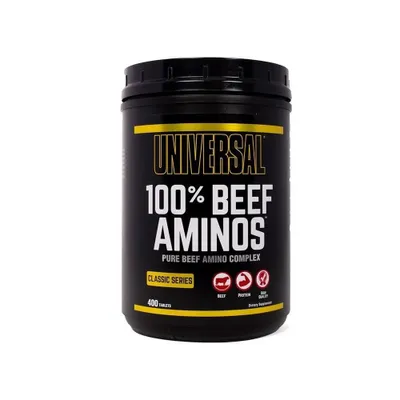 Obrázek produktu pro Universal 100% Beef Aminos 400 tablet / Hovězí aminokyseliny / Prvotřídní komplex aminokyselin z hovězího izolátu