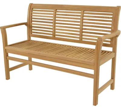 Imagen del producto de Banco de teca con diseño a rayas, 142 cm