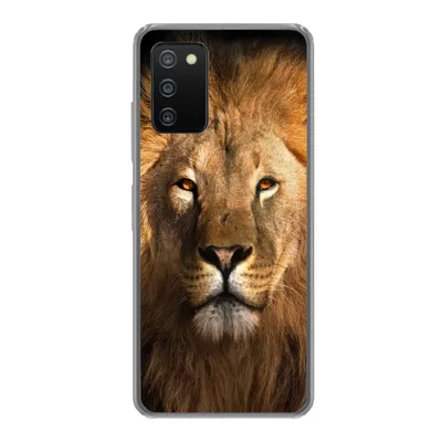 Produktbild von MuchoWow® Handyhülle Schutzhülle Hülle für Samsung Galaxy A03s Löwe - Tiere - Schwarz - Hell - Braun - Porträt Silikon Softcase Handy Hülle - Schutz