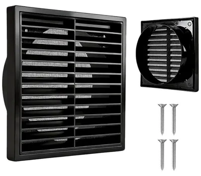 Produktbild von Ø150mm Lüftungsgitter Rechteckig mit Integrierter Insektenschutz, ABS Abluftgitter Lüftungsabdeckung Flansch Gitter für Badezimmer, Garage, Küche