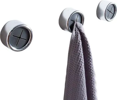 Produktbild von Jumada's selbstklebende Handtuchhaken – Edelstahl – Silber – Hängend – Badezimmer – Zimmer – 3er-Vorteilspack