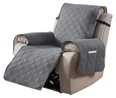 Image de Housse imperméable pour fauteuil inclinable avec poches - 1 place, 60 x 230 cm (gris foncé)