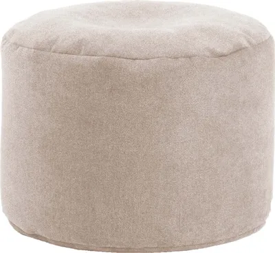 Produktbild von mokebo® Pouf XL, Hocker o. Bodenkissen 60x40cm 'Der Ruhepouf' Sitzhocker rund & Fußhocker fürs Wohnzimmer, Sitzpouf aus Stoff in Beige, Beistelltisch, Puff für drinnen mit EPS-Perlen Füllung