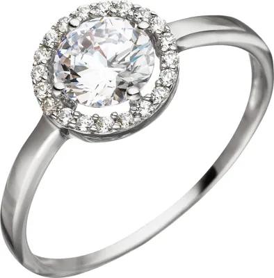 Produktbild von Gr. 50 Damen Ring 333 Gold Weißgold 21 Zirkonia Weißgoldring