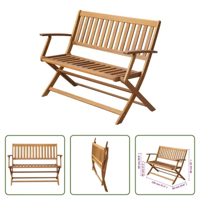 Image de The Living Store Banc de jardin 120 cm bois massif acacia