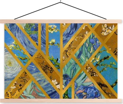Produktbild von MuchoWow® Textilposter Kunst - Van Gogh - Alte Meister 120x80 cm mit holzfarbenen Rahmen - Aufhängeset