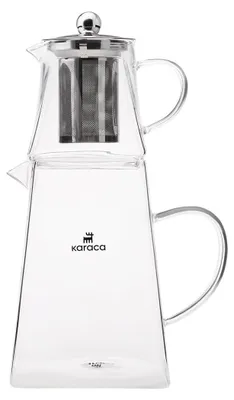 Image de Karaca Giza Théière en verre Théière turque Bouilloire en verre borosilicaté Bouilloire Tamis à thé Théière en verre